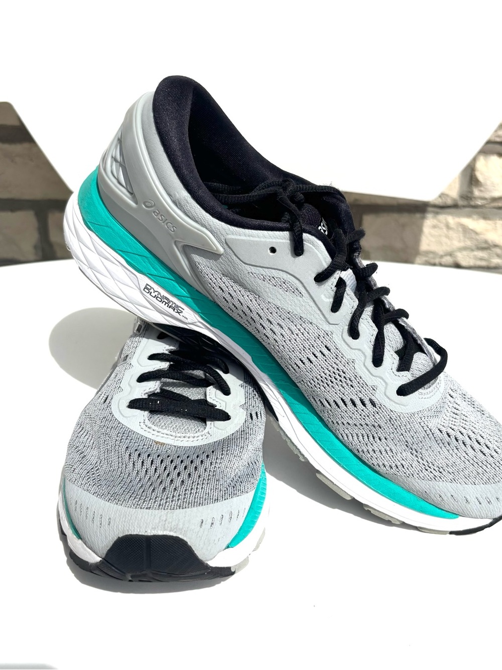 ASICS Gray Black and Teal Women's Athletic Running Shoes